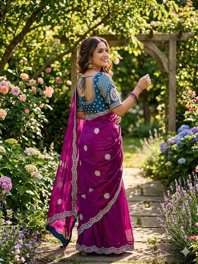 Kc 4066 Fandy Sattin Silk Sequence Worked Designer Saree Collection