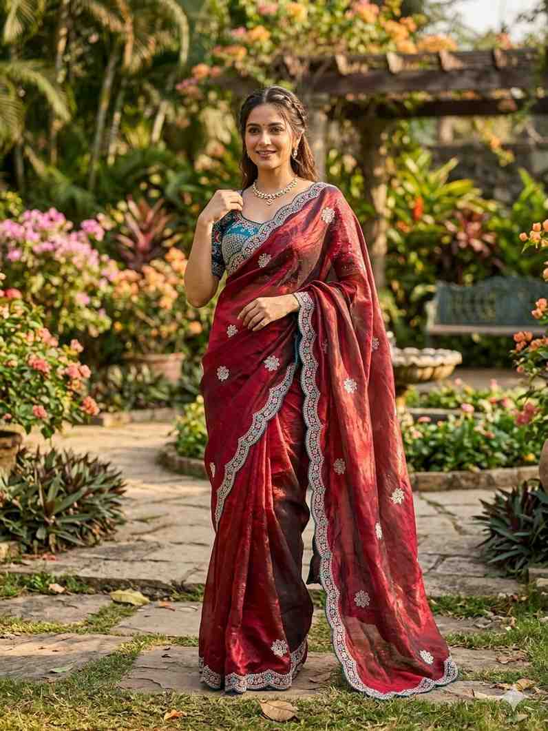 Kc 4066 Fandy Sattin Silk Sequence Worked Designer Saree Collection