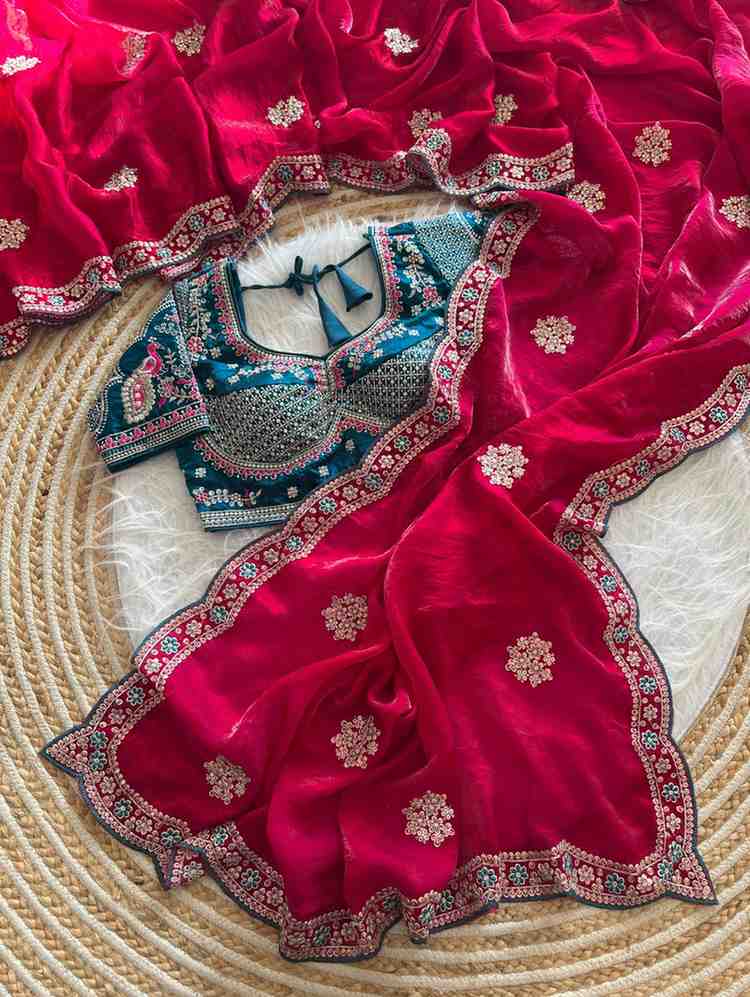 Kc 4066 Fandy Sattin Silk Sequence Worked Designer Saree Collection
