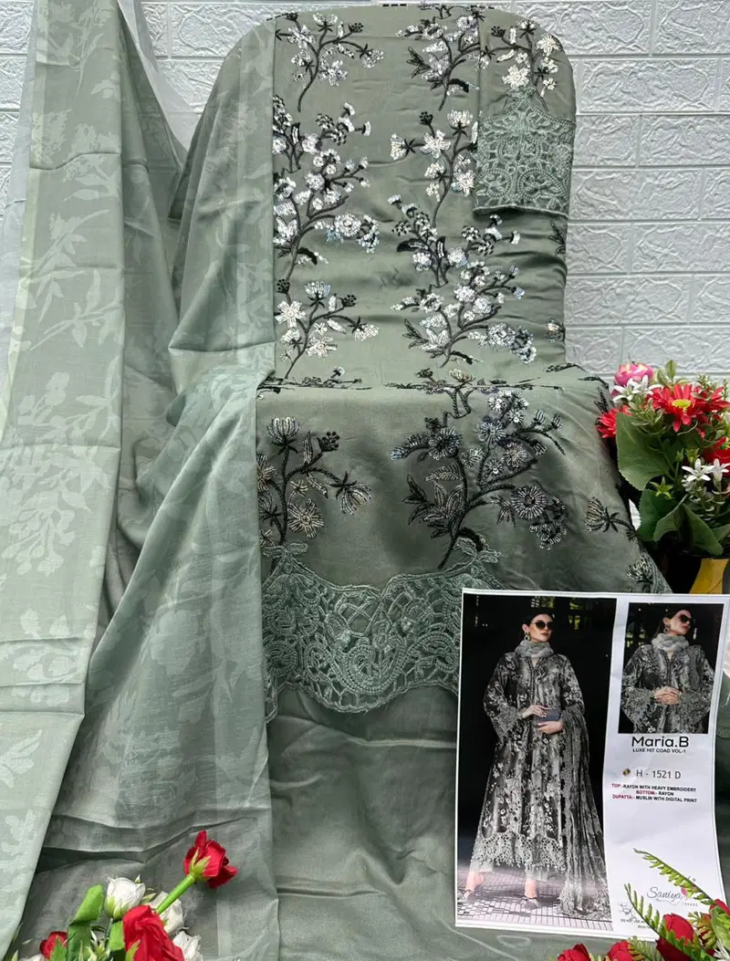 Saniya Maria B 151 Rayon Cotton Embroidered Salwar Kameez Collection