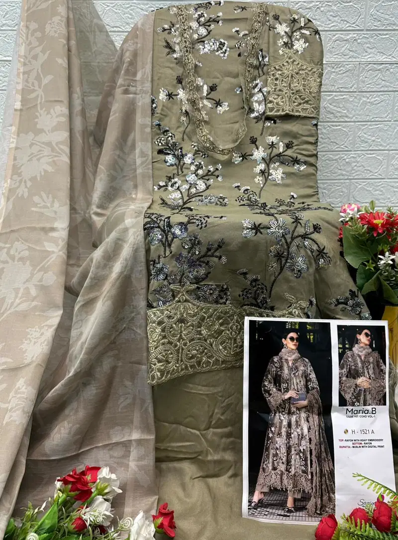 Saniya Maria B 151 Rayon Cotton Embroidered Salwar Kameez Collection