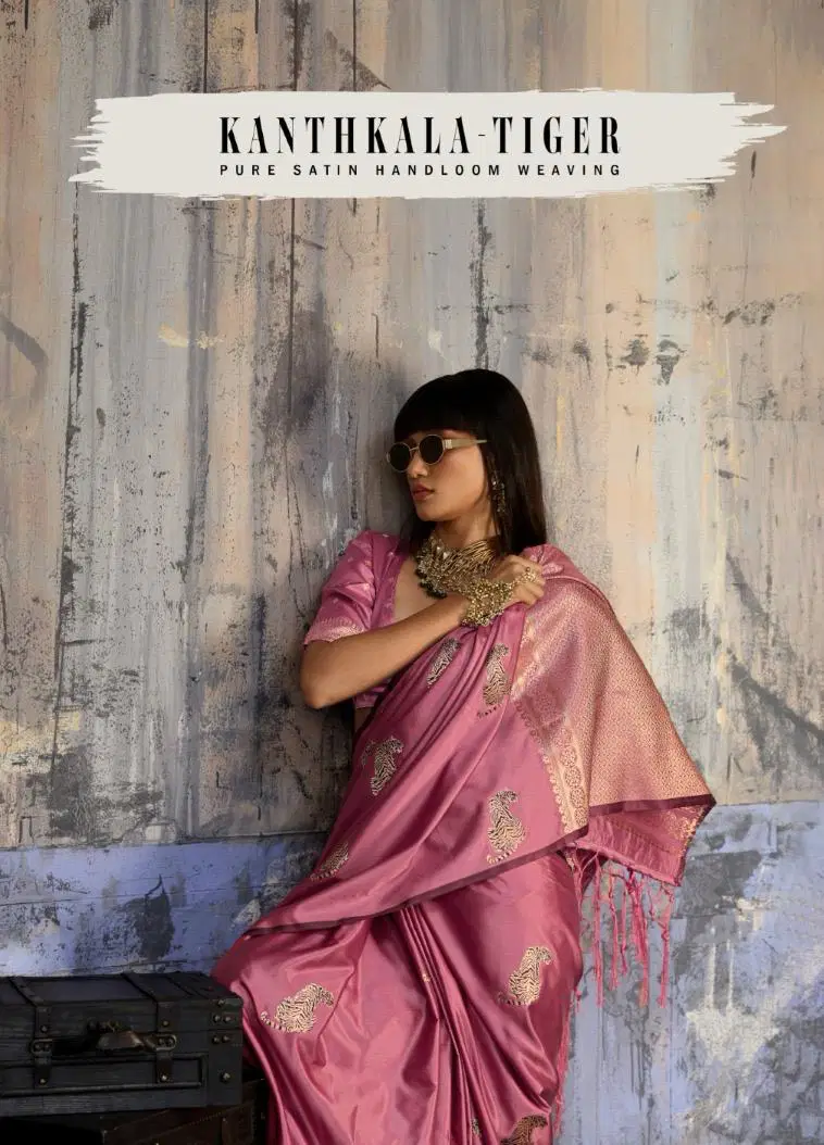 Rajtex Kanthkala Tiger Satin Handloom Weaving Silk Saree Collection