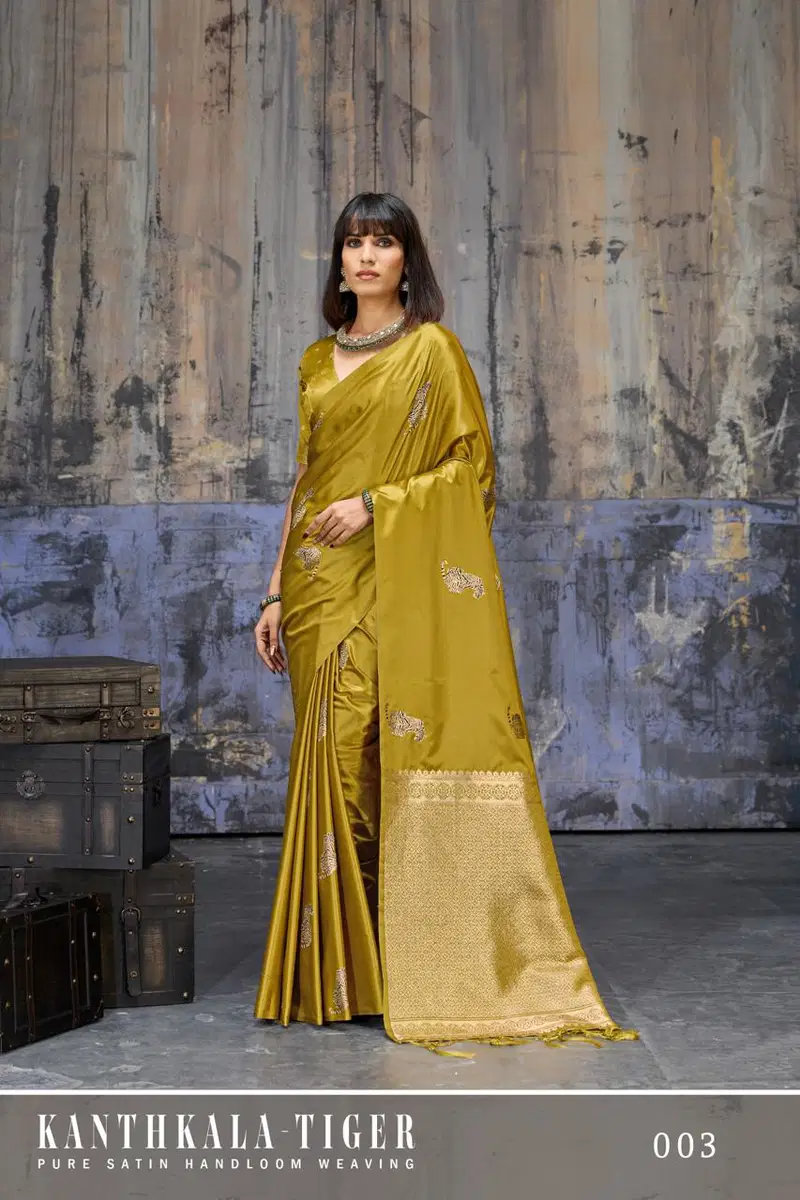 Rajtex Kanthkala Tiger Satin Handloom Weaving Silk Saree Collection