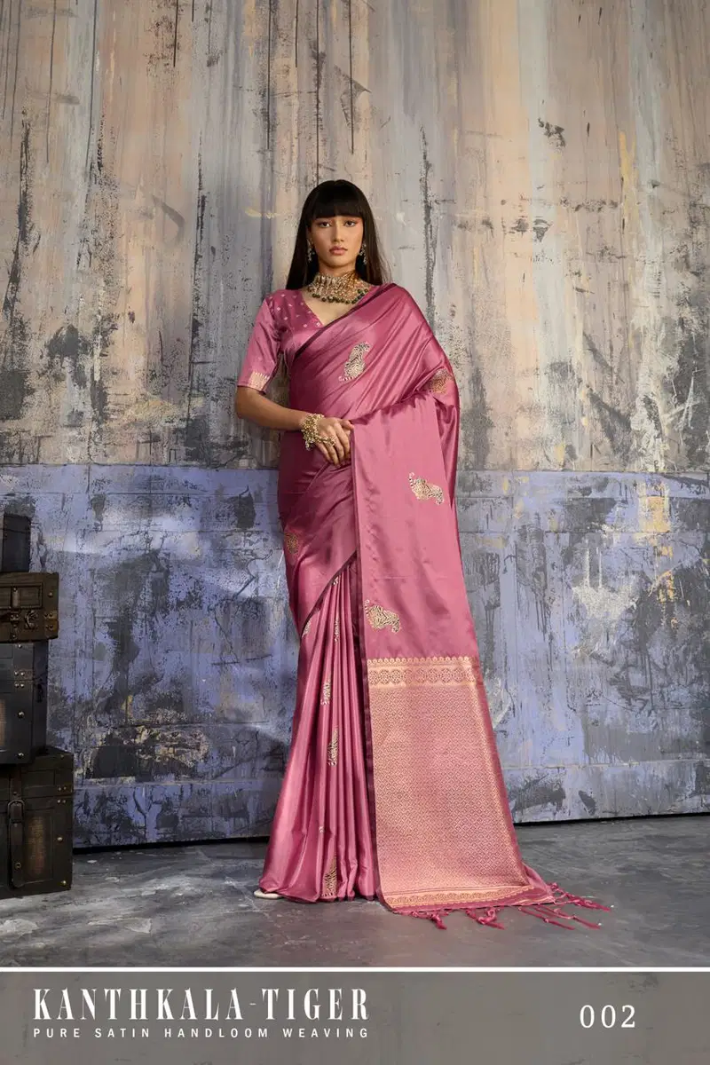 Rajtex Kanthkala Tiger Satin Handloom Weaving Silk Saree Collection