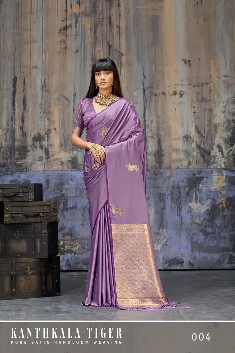 Rajtex Kanthkala Tiger Satin Handloom Weaving Silk Saree Collection