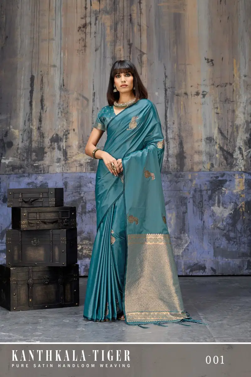 Rajtex Kanthkala Tiger Satin Handloom Weaving Silk Saree Collection