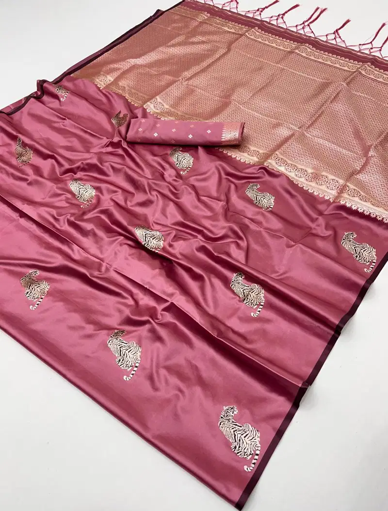 Rajtex Kanthkala Tiger Satin Handloom Weaving Silk Saree Collection