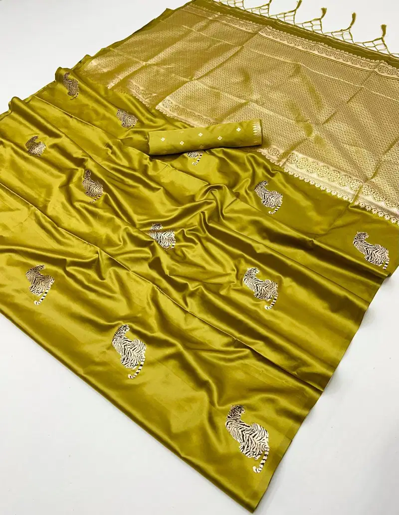 Rajtex Kanthkala Tiger Satin Handloom Weaving Silk Saree Collection