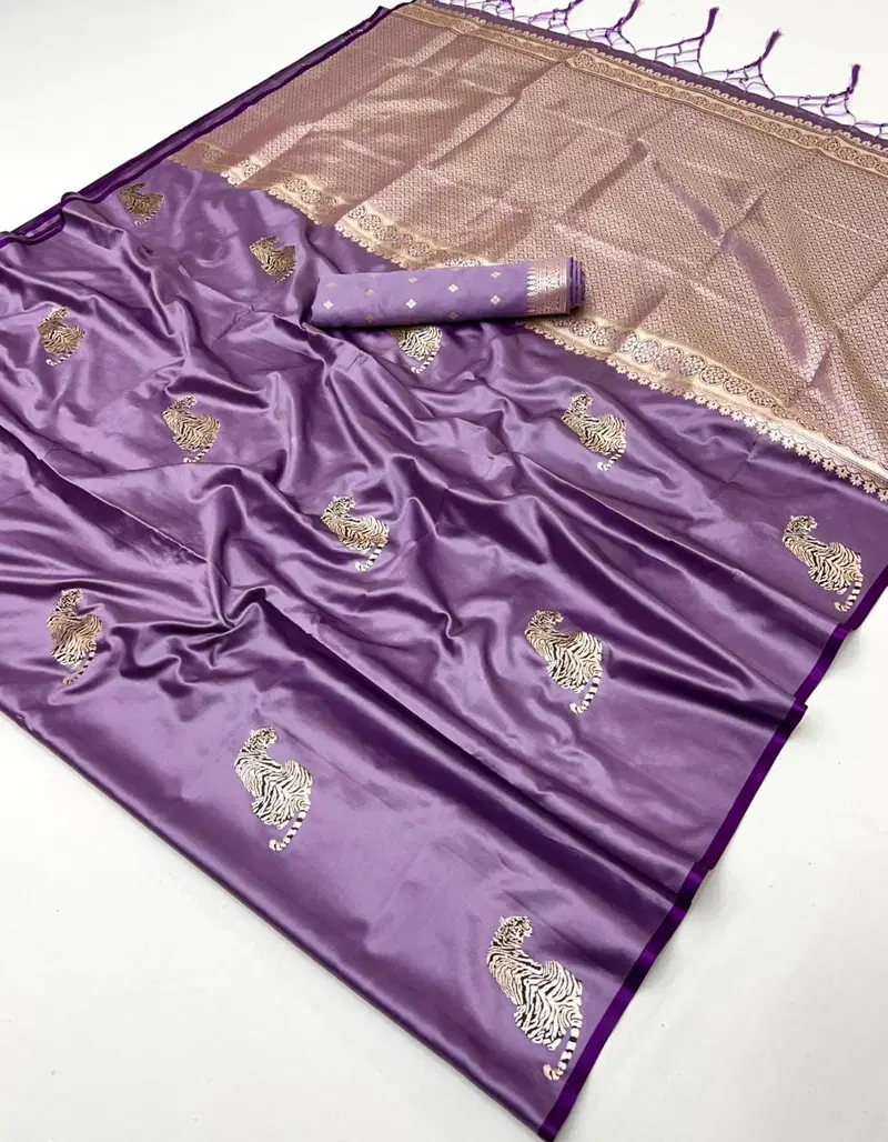 Rajtex Kanthkala Tiger Satin Handloom Weaving Silk Saree Collection