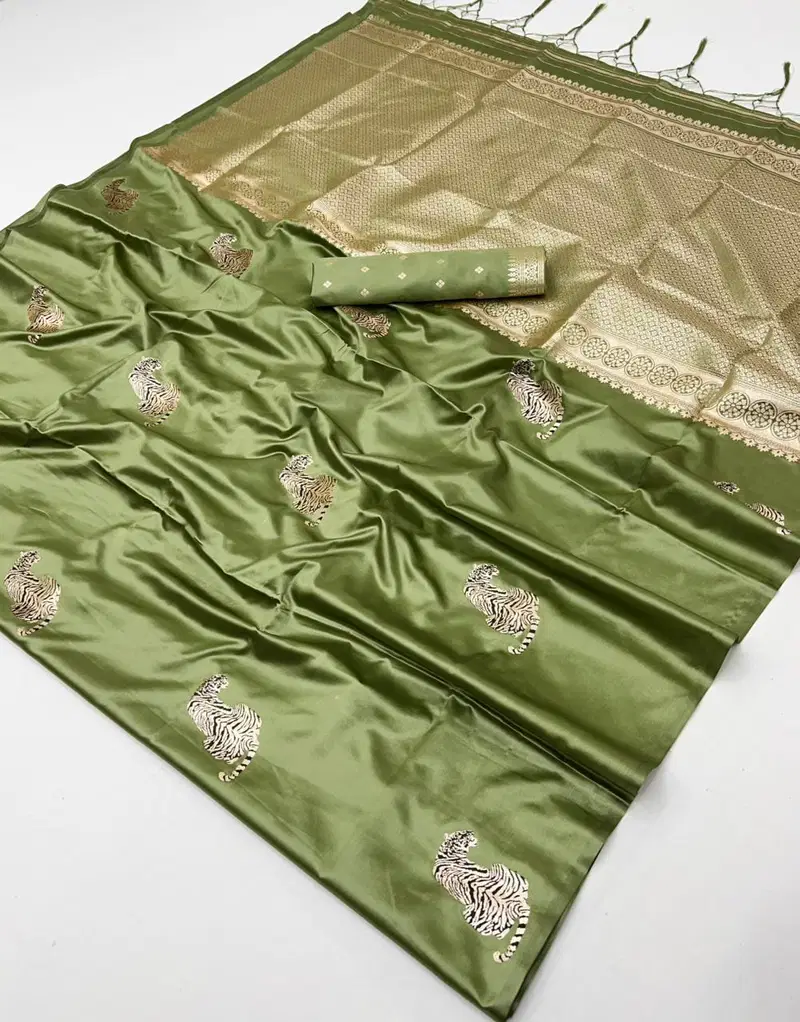 Rajtex Kanthkala Tiger Satin Handloom Weaving Silk Saree Collection