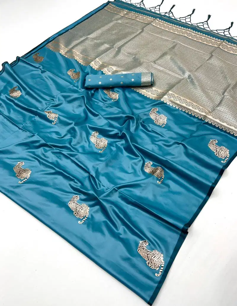 Rajtex Kanthkala Tiger Satin Handloom Weaving Silk Saree Collection