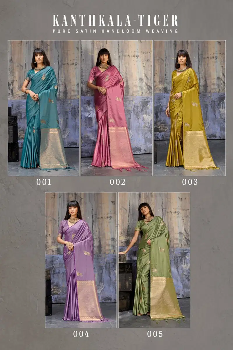 Rajtex Kanthkala Tiger Satin Handloom Weaving Silk Saree Collection