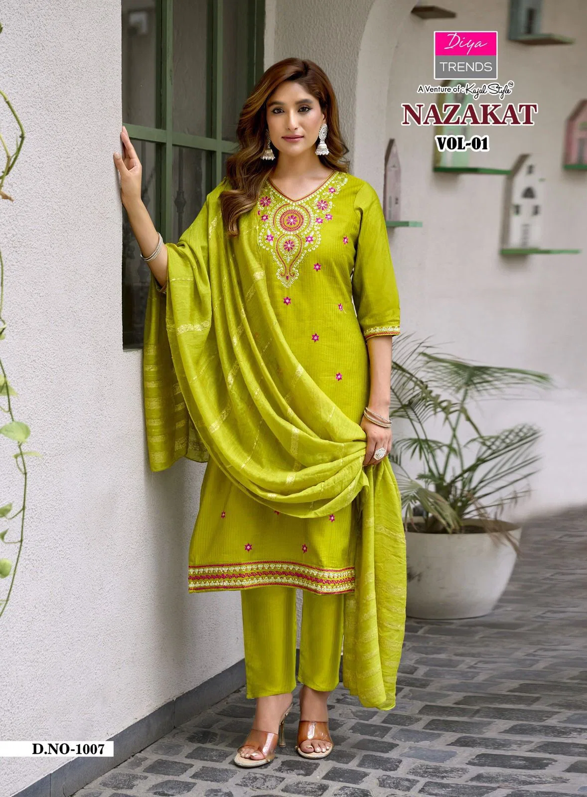 Nazakat Vol 1 By Diya Trends Barlin Embroidered Kurti With Bottom Dupatta