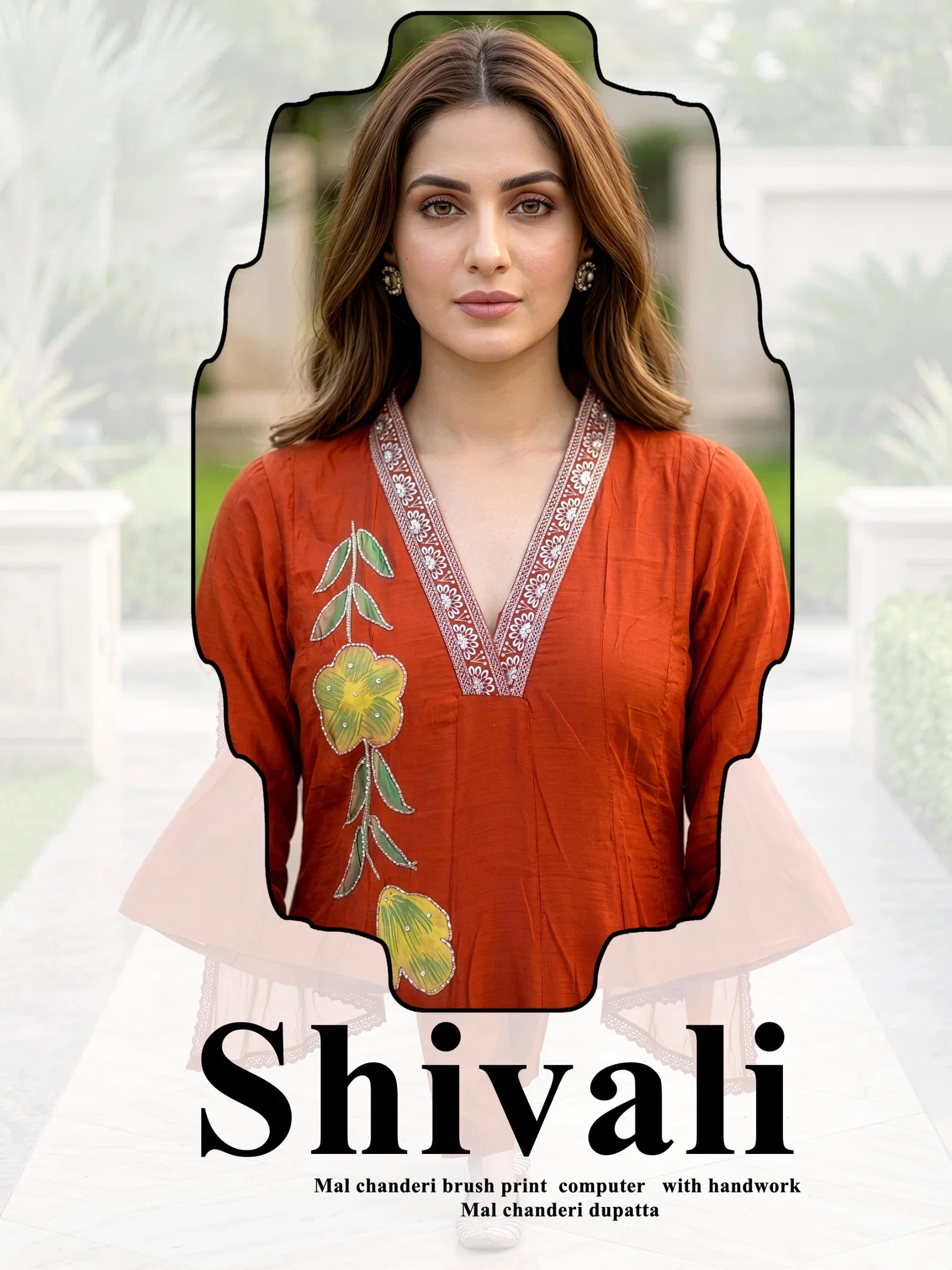 Shivali Vol 2 Mul Chanderi Handworked Kurti With Bottom Dupatta