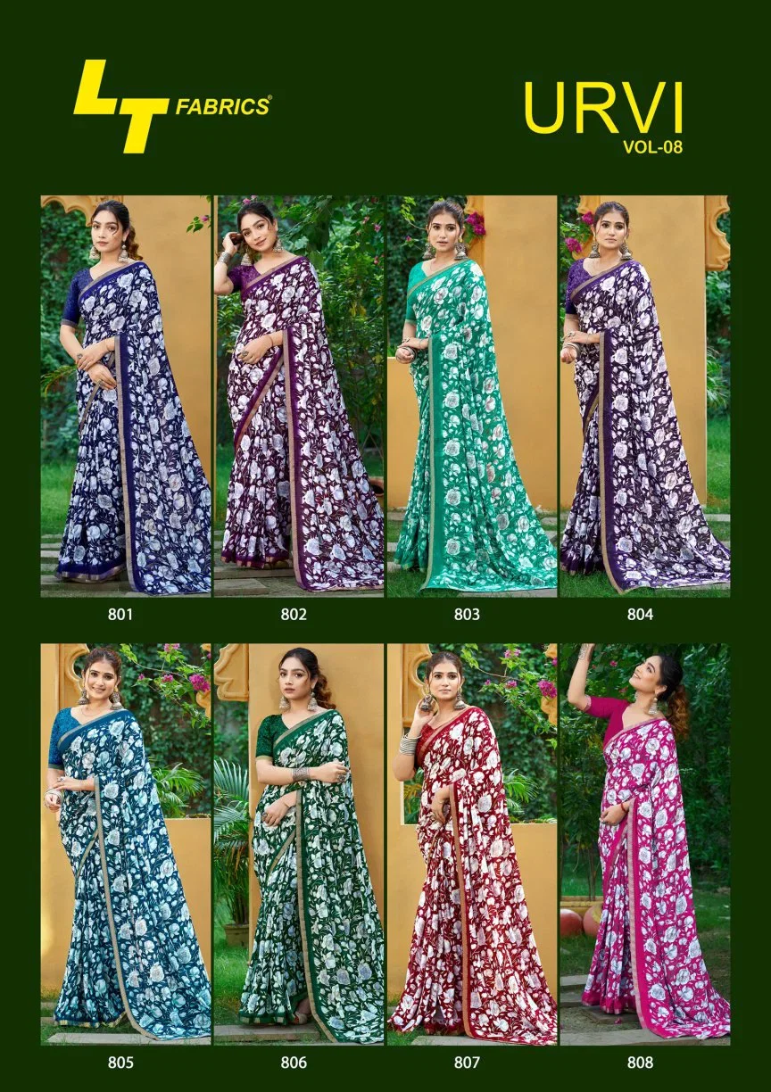 Lt Urvi Vol 8 Micro Printed Saree Collection