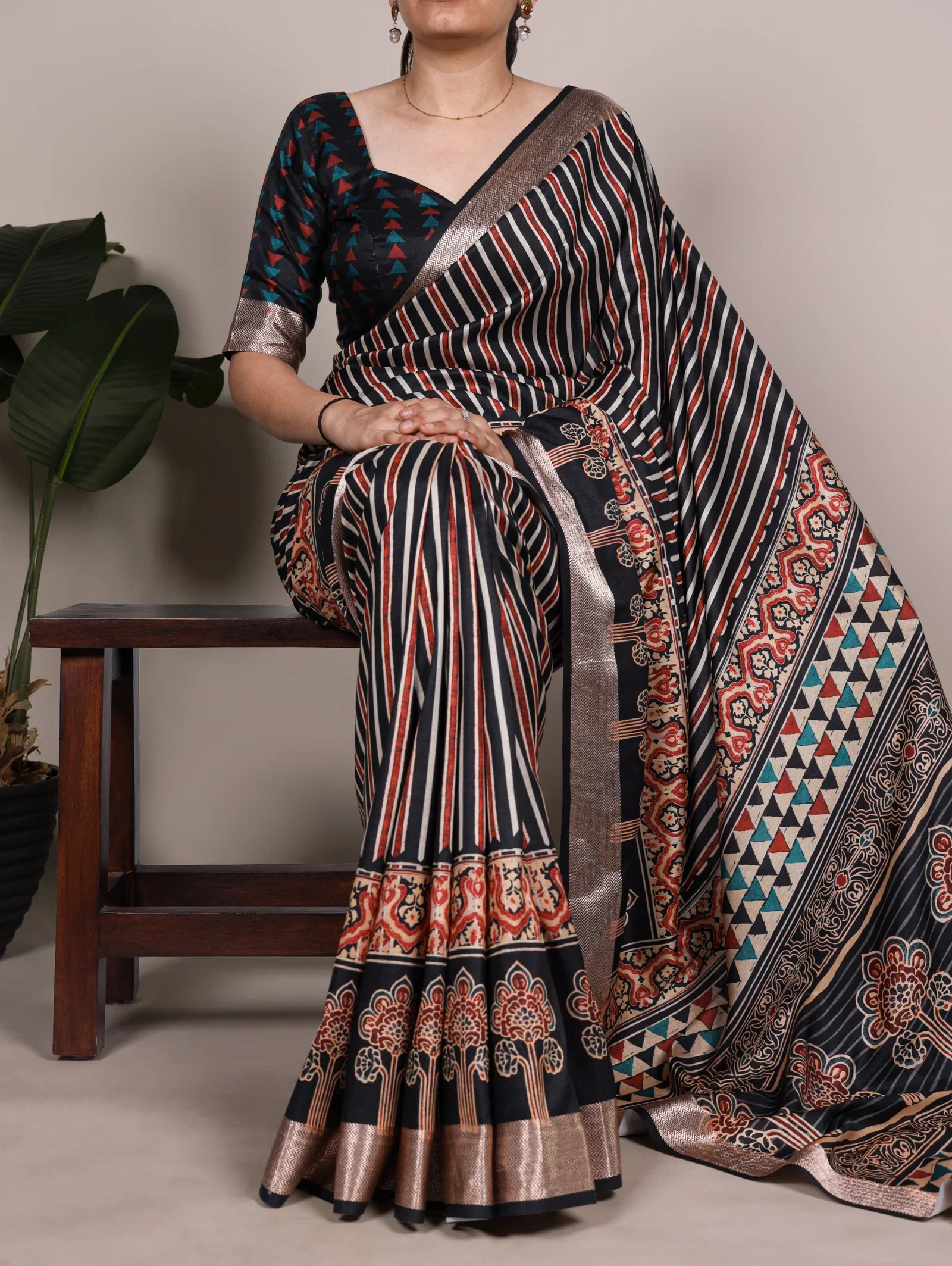 Taraa L 7022 Tasar Silk With Viscose Border Printed Saree Collection