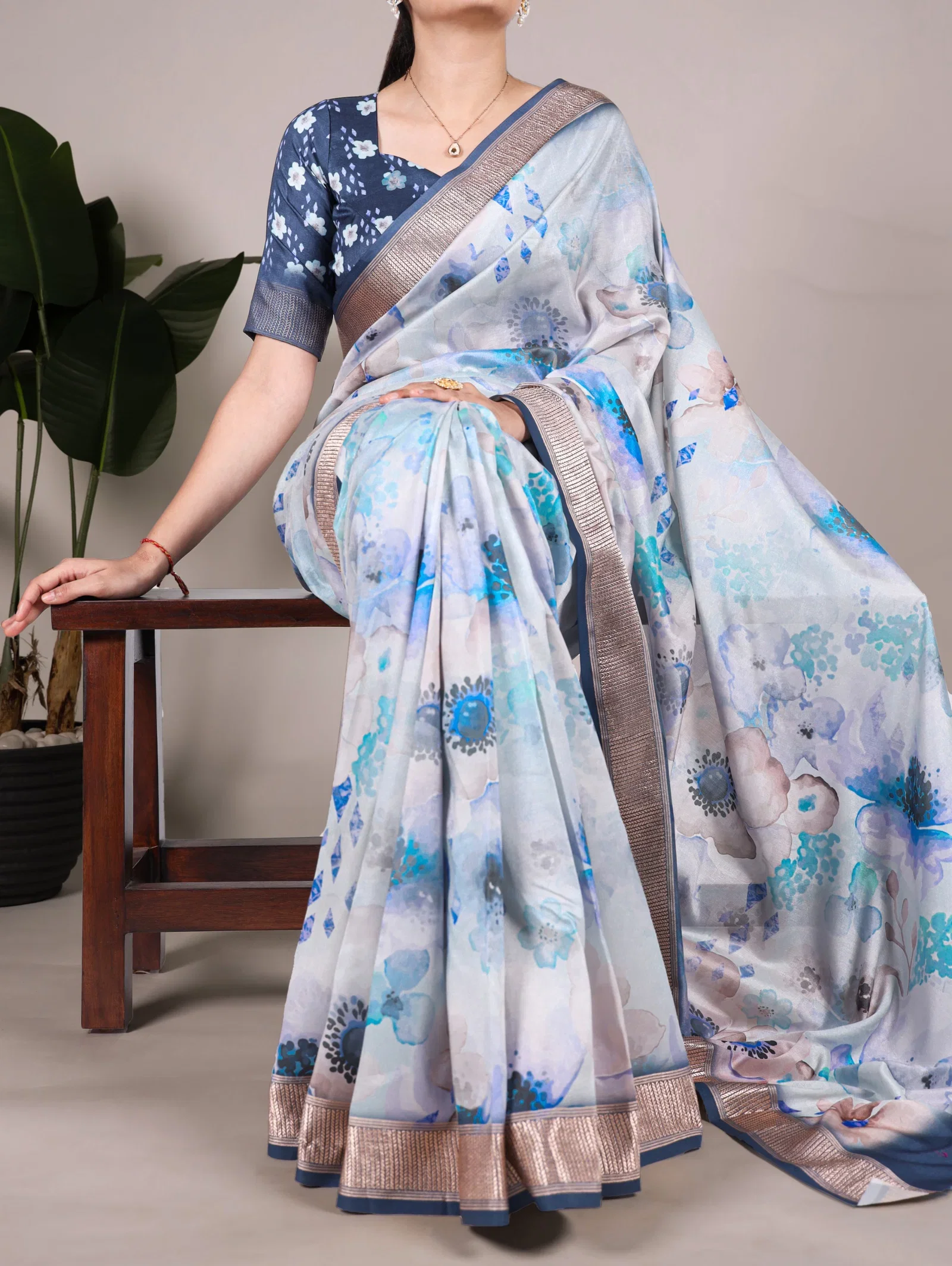 Taraa L 7024 Tasar Silk With Viscose Border Saree