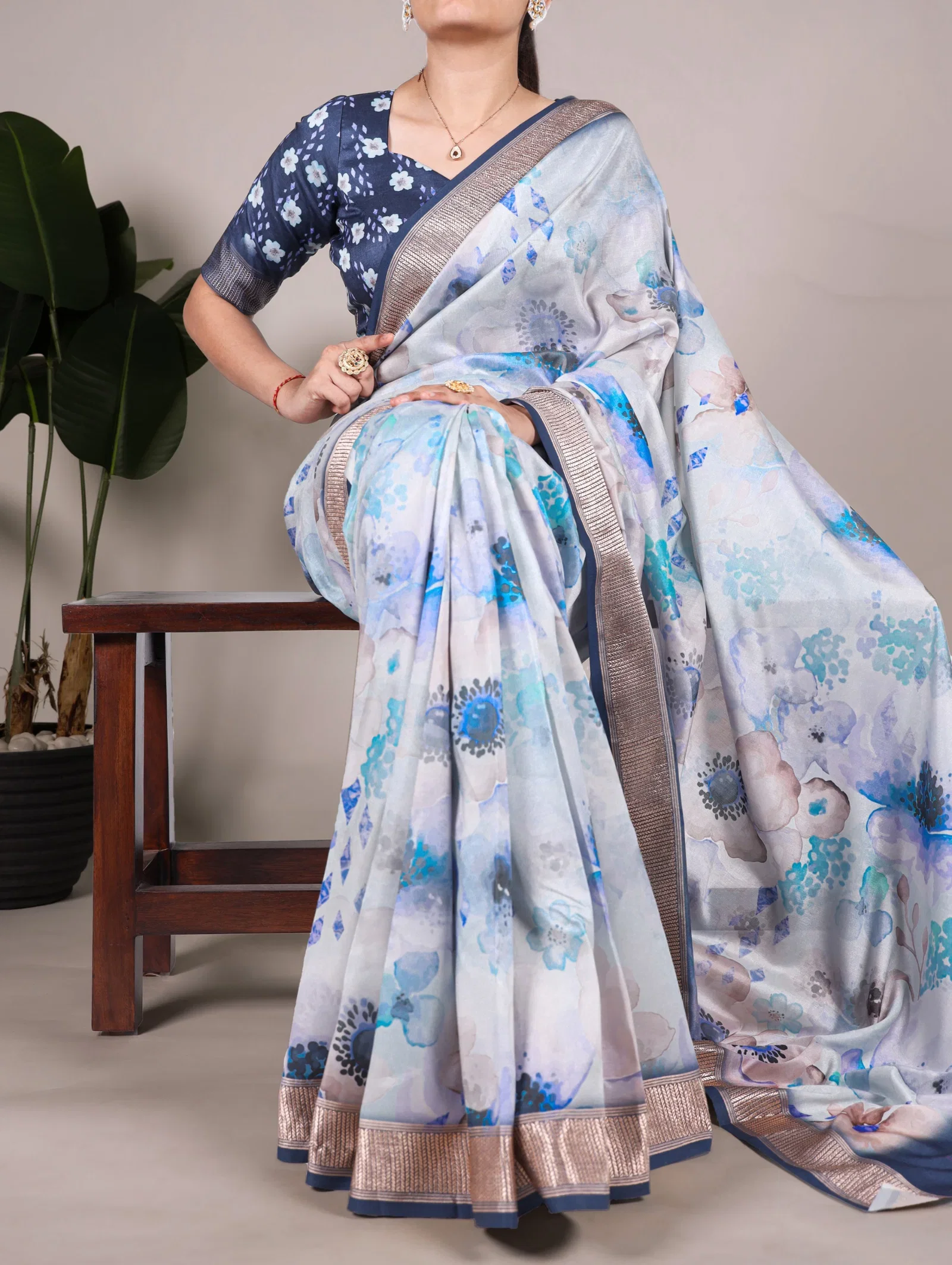 Taraa L 7024 Tasar Silk With Viscose Border Saree