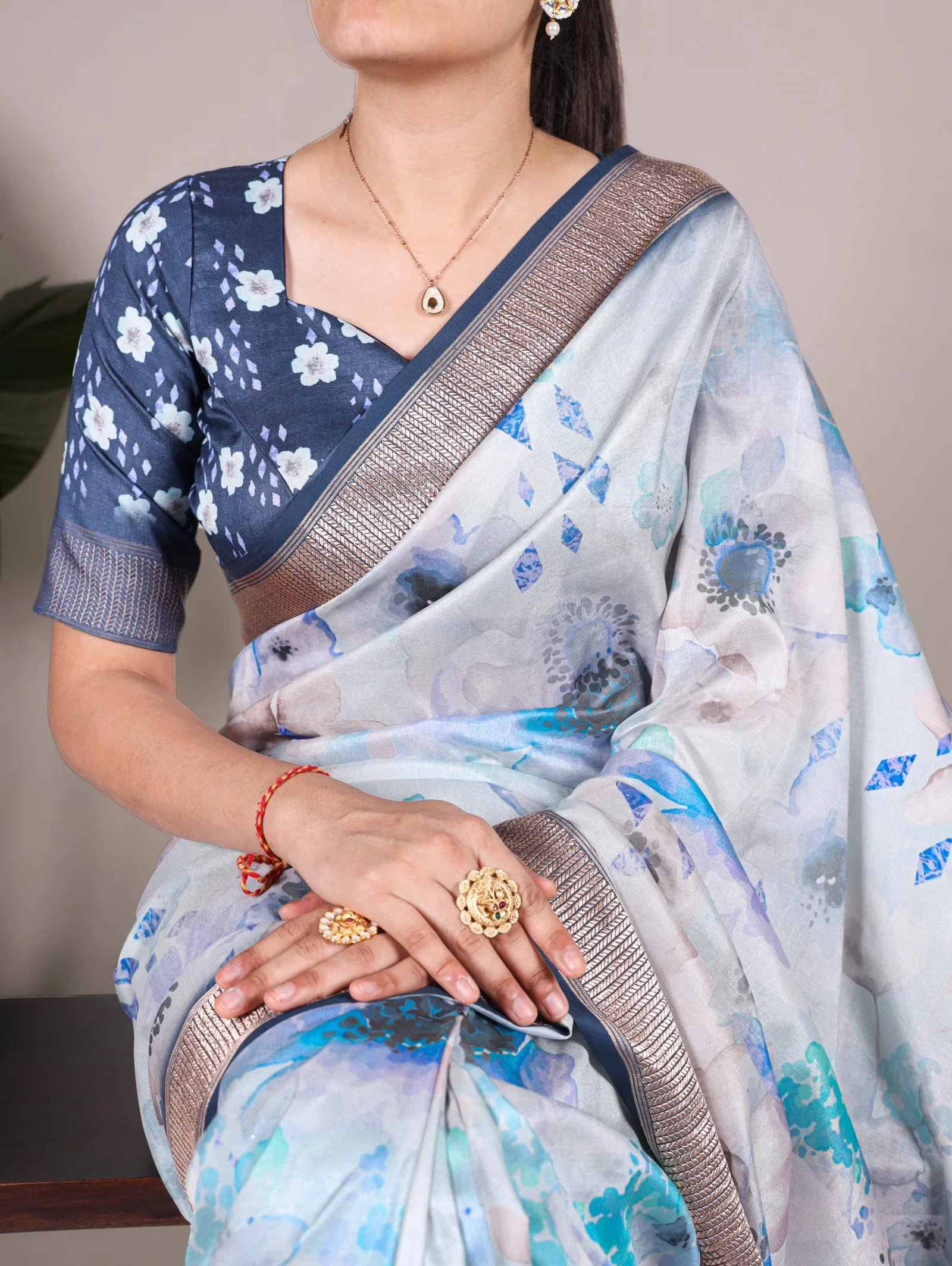 Taraa L 7024 Tasar Silk With Viscose Border Saree