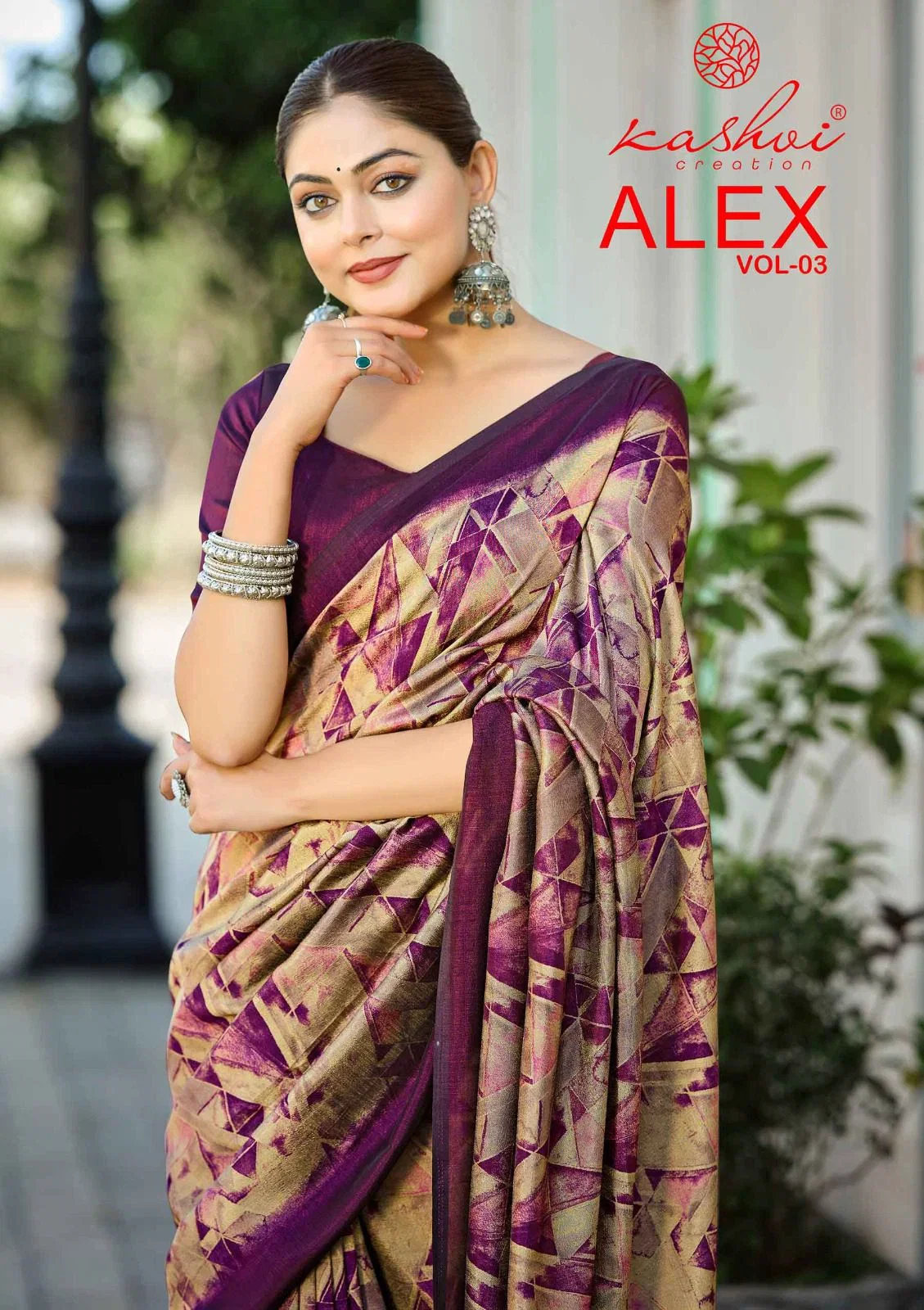 Kashvi Alex Vol 3 Black Vichitra Printed Saree Collection