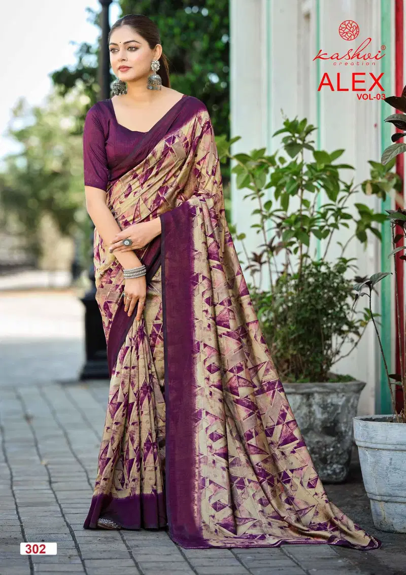 Kashvi Alex Vol 3 Black Vichitra Printed Saree Collection