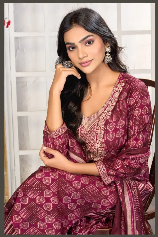 Moksh Gori D No 1437 Chanderi Embroidered Kurti Set Collection