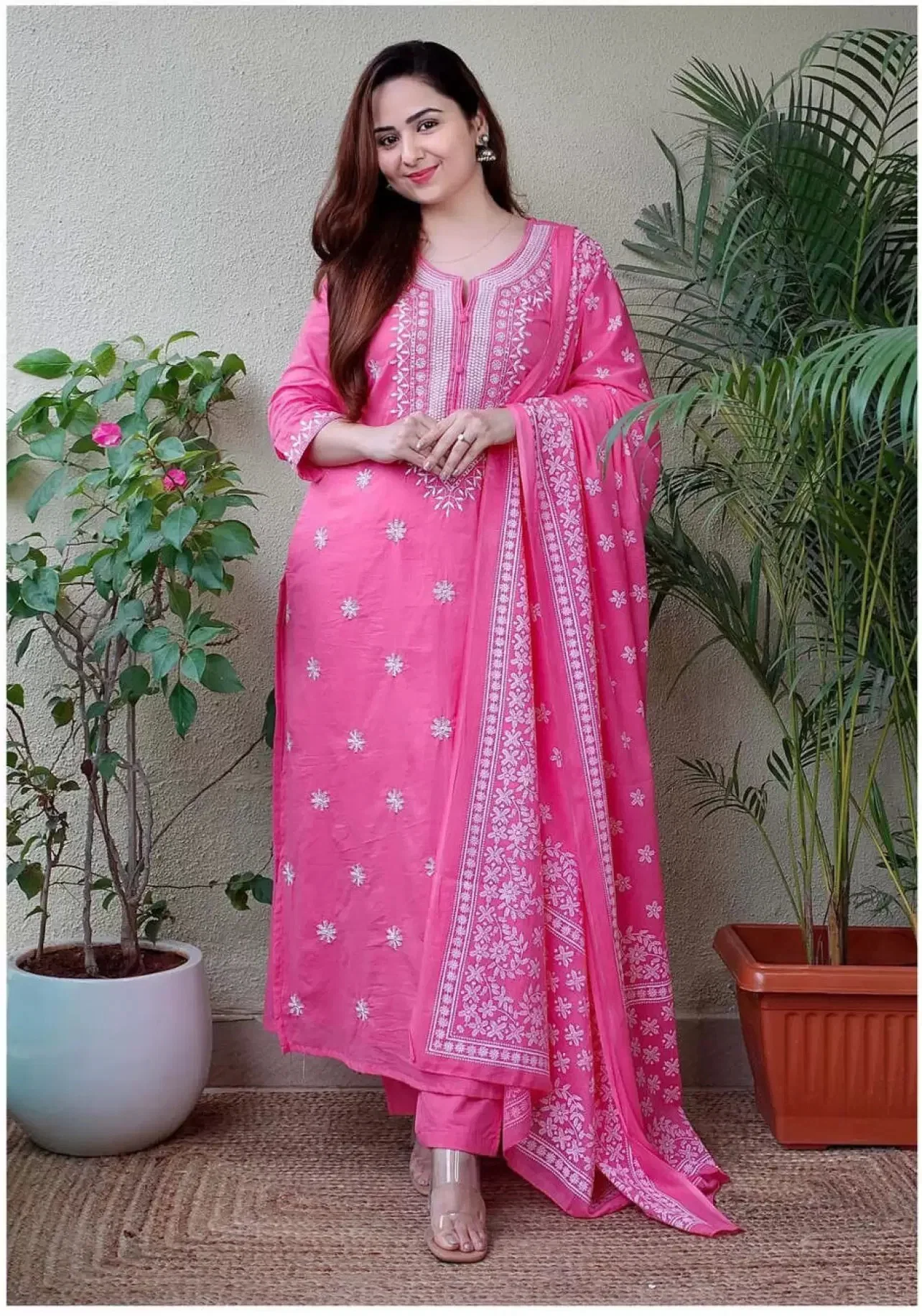 Dhruvi 443 Viscose Embroidery Kurti With Pant Dupatta Collection