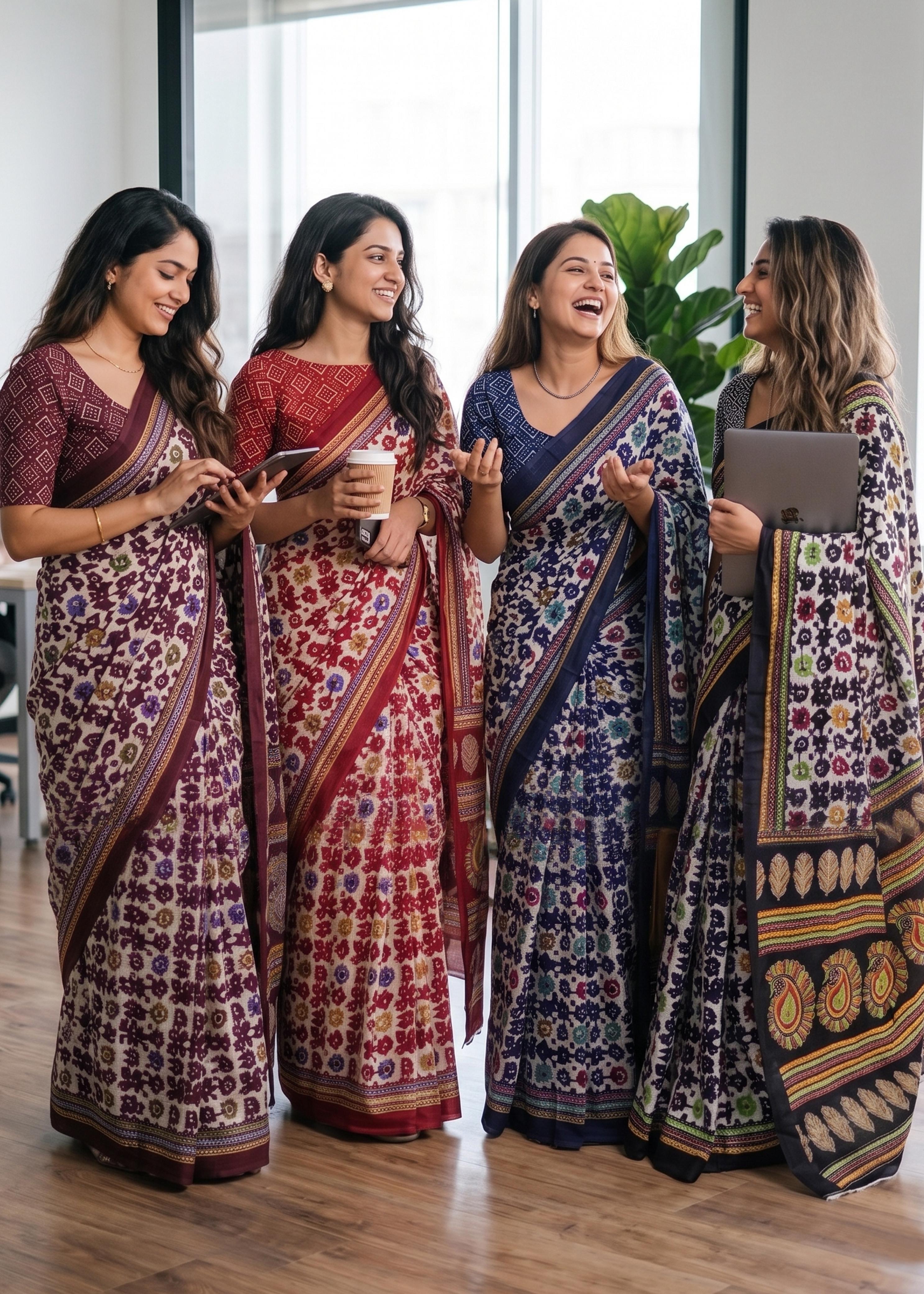 Sm Yami 107 Mal Cotton Batik Hand Block Print Saree