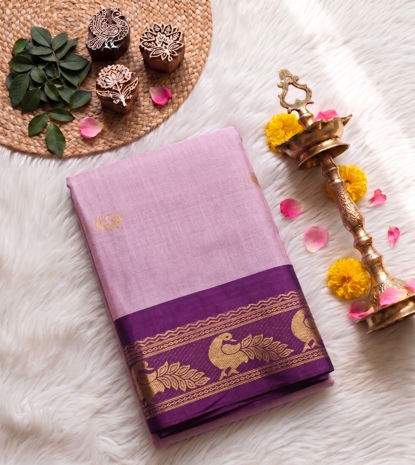 VLC Morpankh Soft Silk Border Meenawork All Over Saree