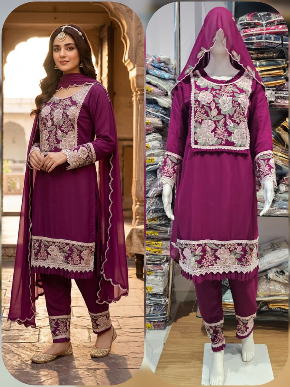 FM Haya Pant 06 Readymade Georgette Top Pant With Dupatta