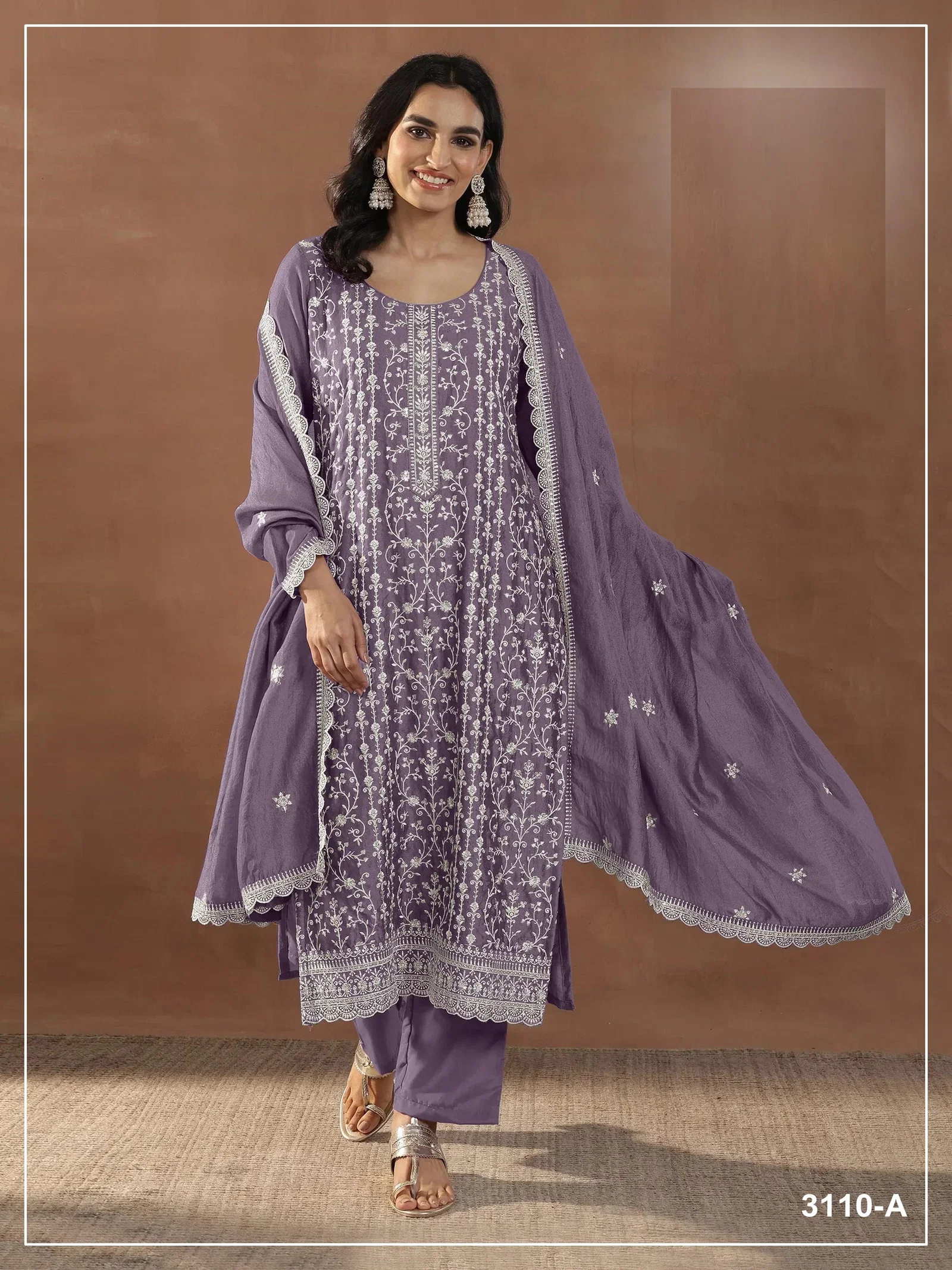3110 Master Colors A To D Rangoli Cursh Embroidered Salwar Kameez