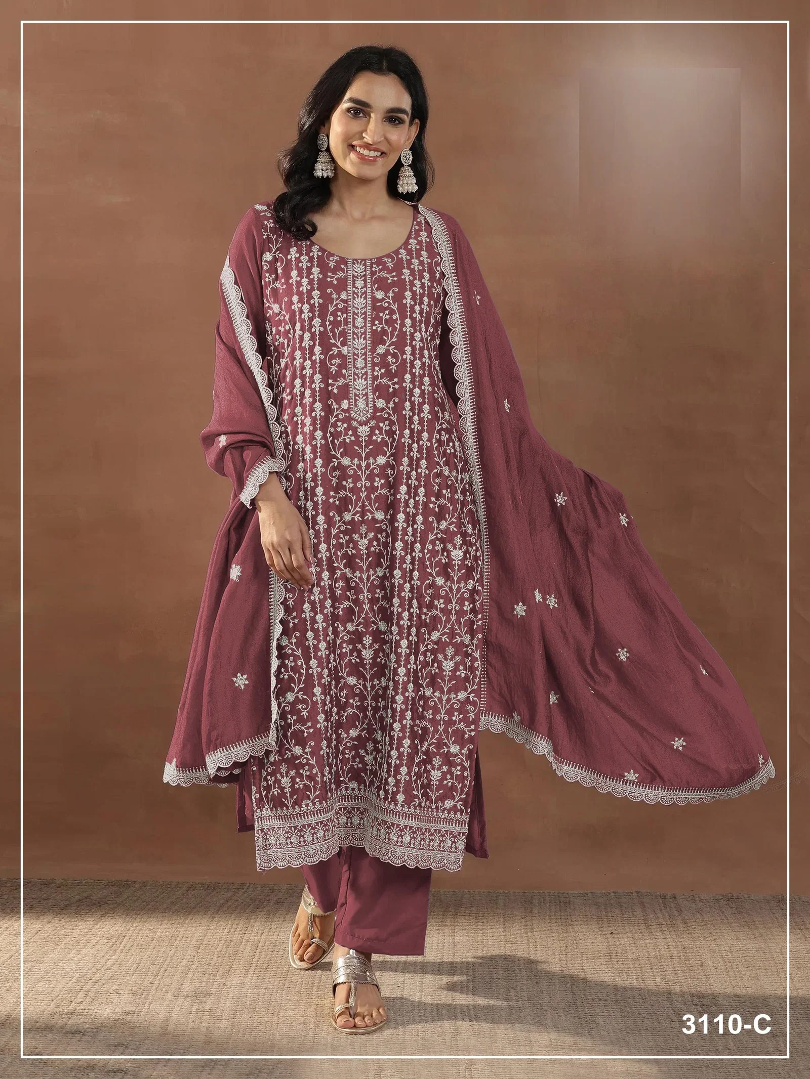 3110 Master Colors A To D Rangoli Cursh Embroidered Salwar Kameez