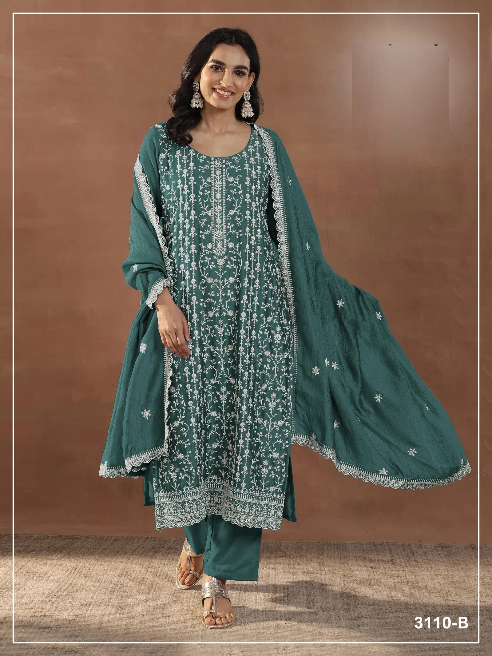 3110 Master Colors A To D Rangoli Cursh Embroidered Salwar Kameez