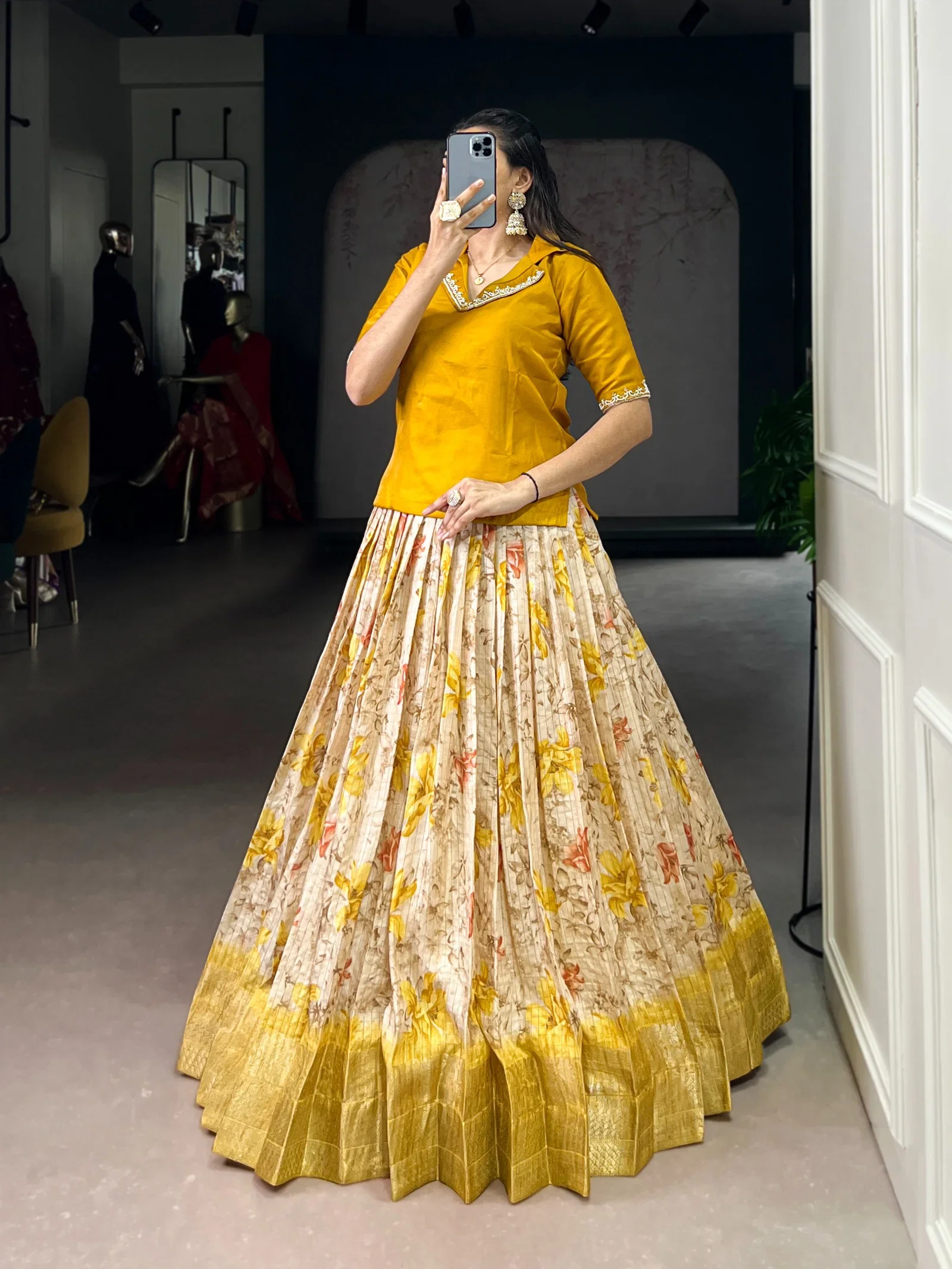 Taraa L 1140 Dola Chex Floral Printed Co Ord Set Lehenga Collection