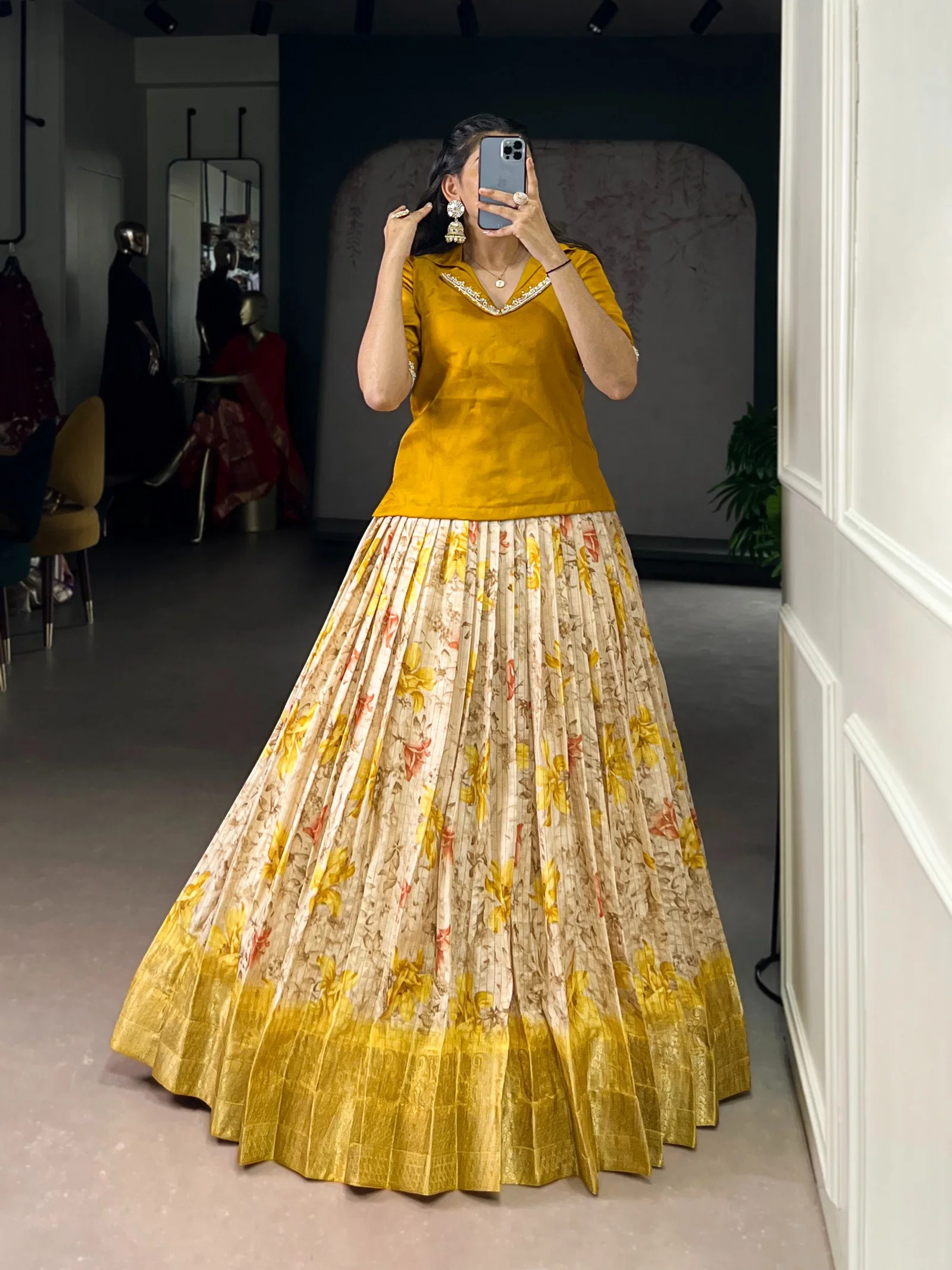 Taraa L 1140 Dola Chex Floral Printed Co Ord Set Lehenga Collection