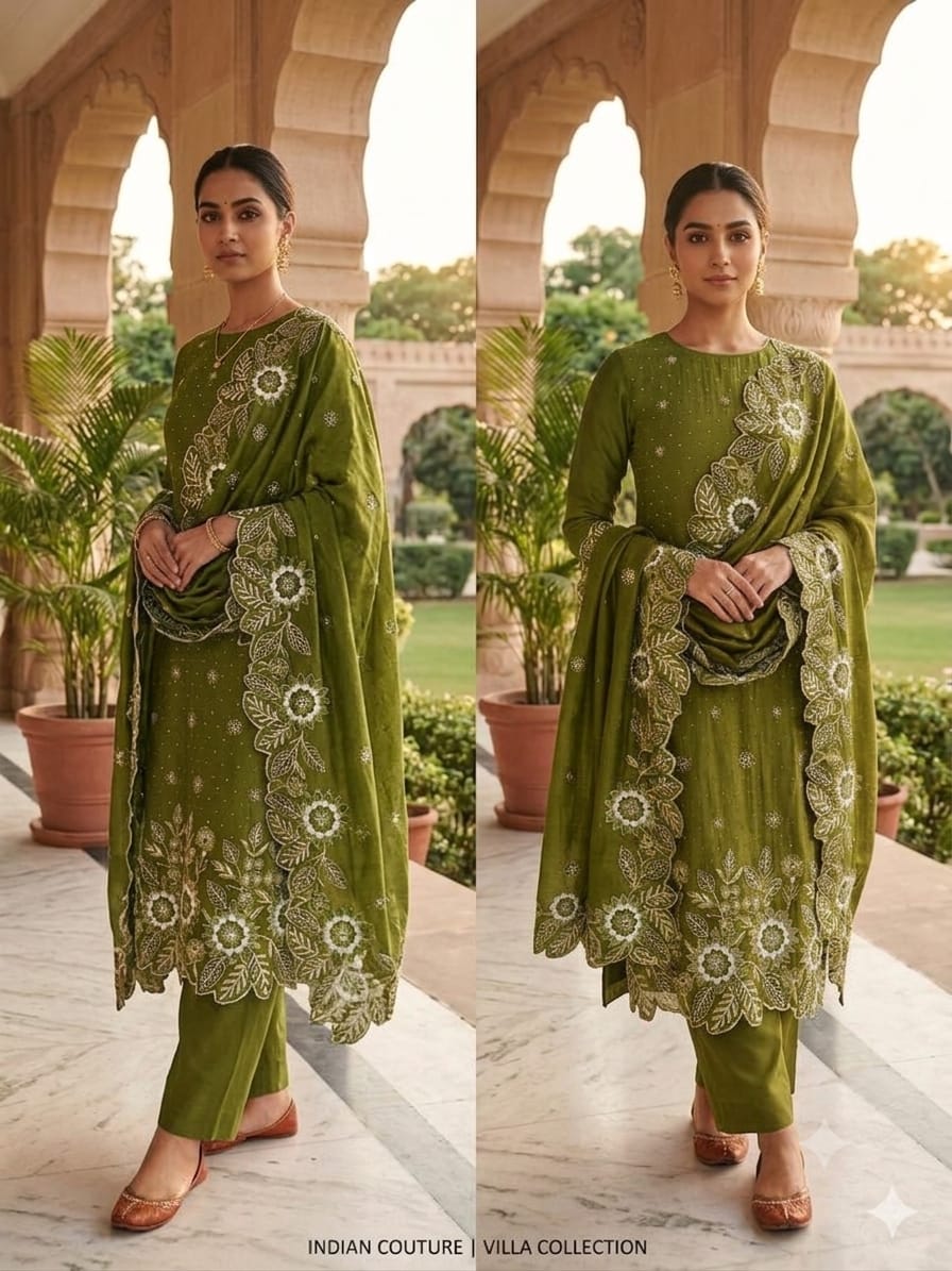 Designer Taiyba PV Vichitra Silk Football Work With Diamond Dress Material Collection 