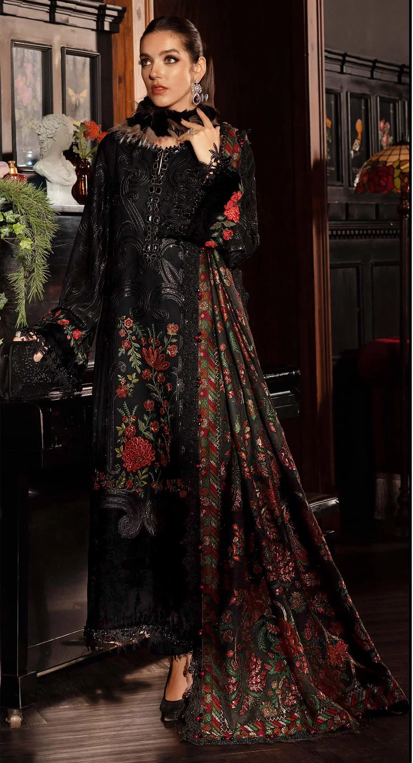Elan E 32 A To D Cambric Cotton Embroidered Salwar Kameez