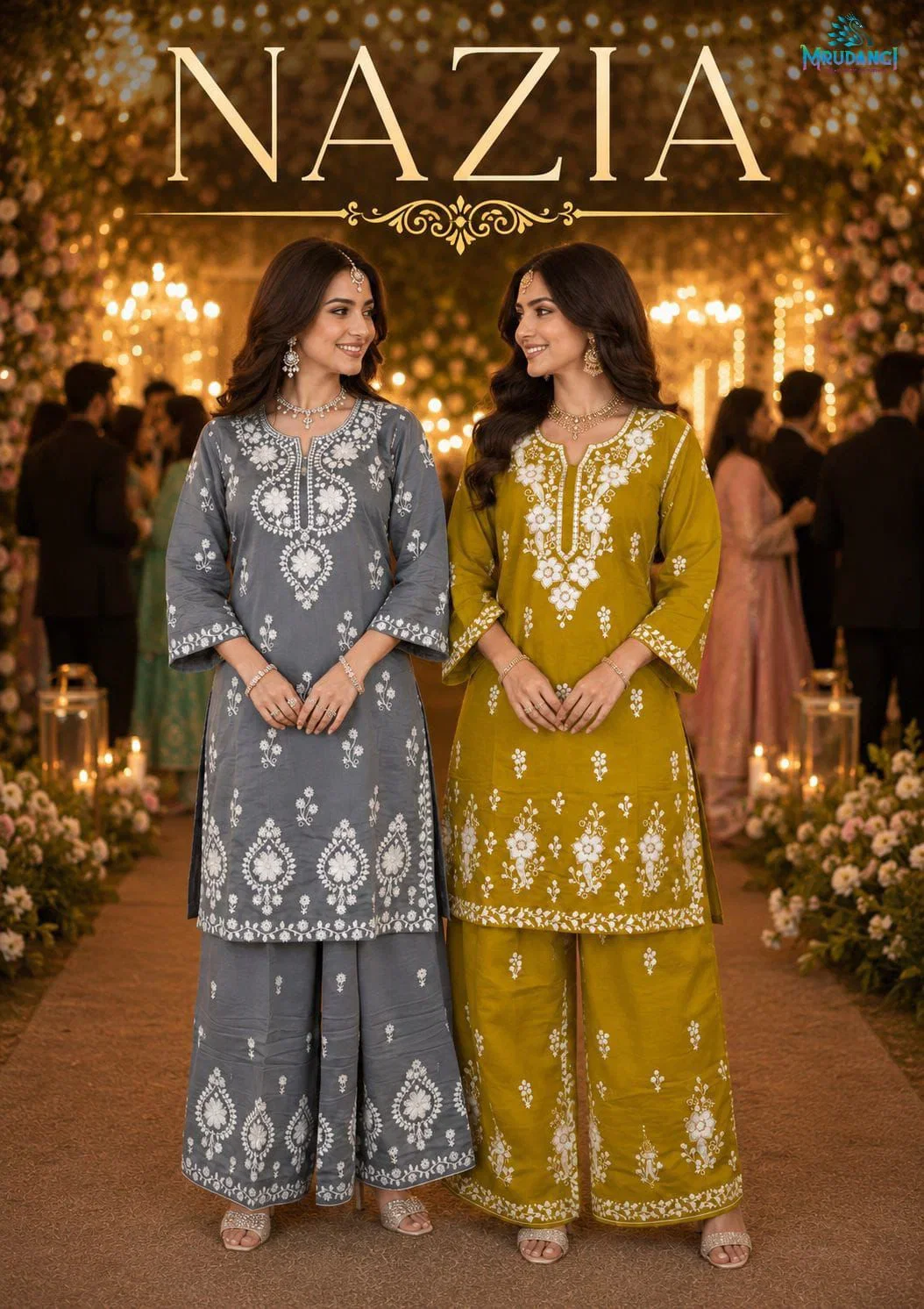 Mrudangi Nazia Pv Chanderi Roman Silk Embroidered Salwar Kameez Collection