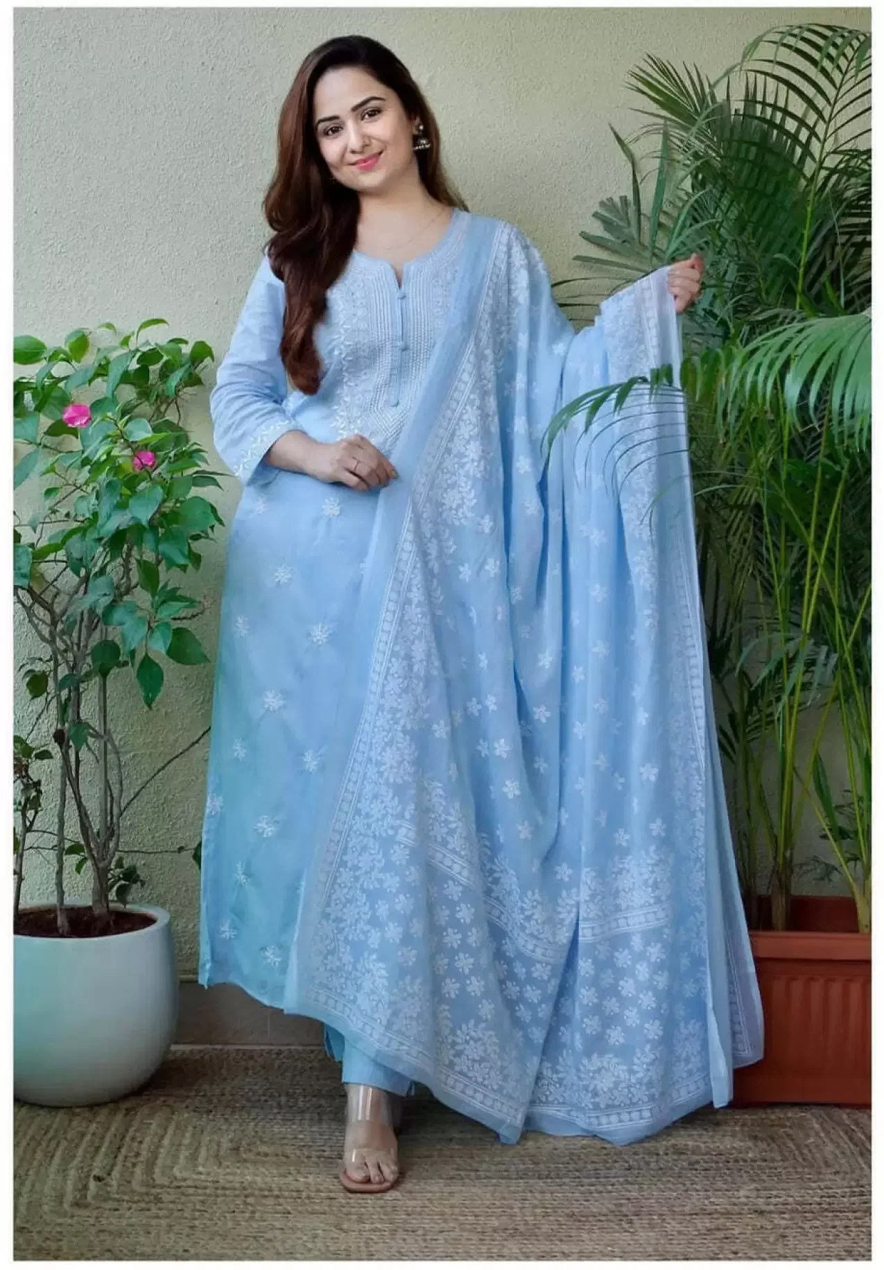 Dhruvi 445 Viscose Embroidery Kurti With Pant Dupatta Collection