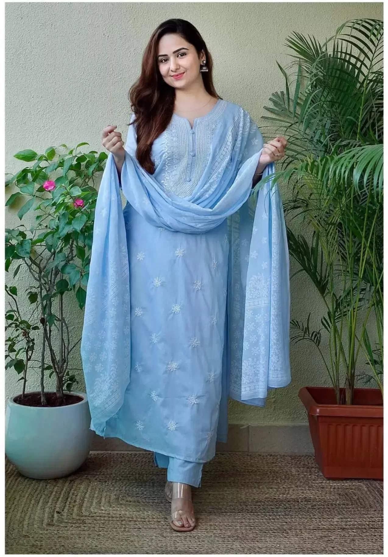 Dhruvi 445 Viscose Embroidery Kurti With Pant Dupatta Collection