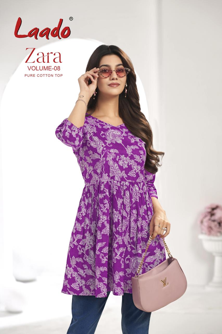 Laado Zara Vol 8 Cotton Printed Fancy Short Top Collection