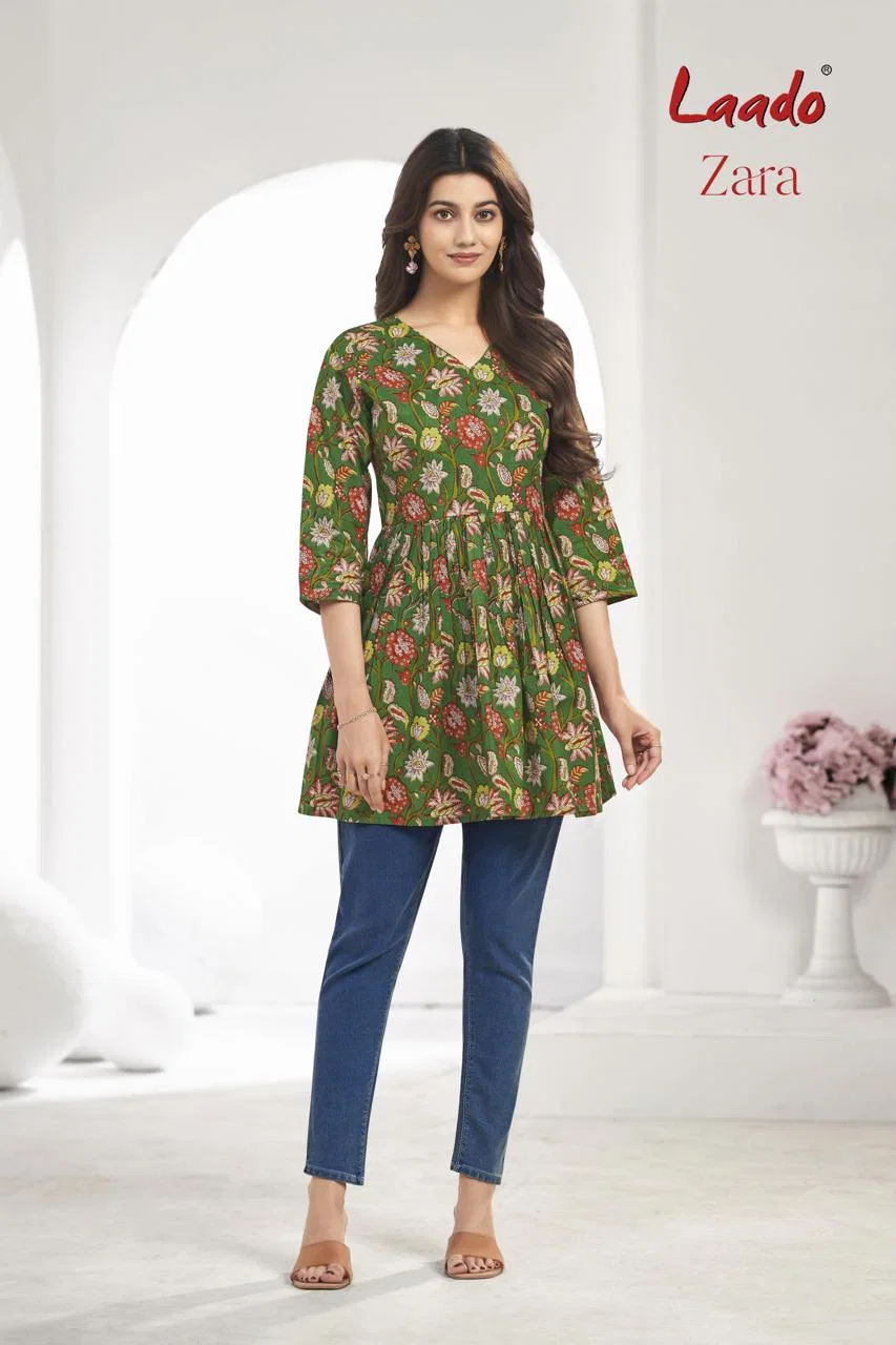 Laado Zara Vol 8 Cotton Printed Fancy Short Top Collection