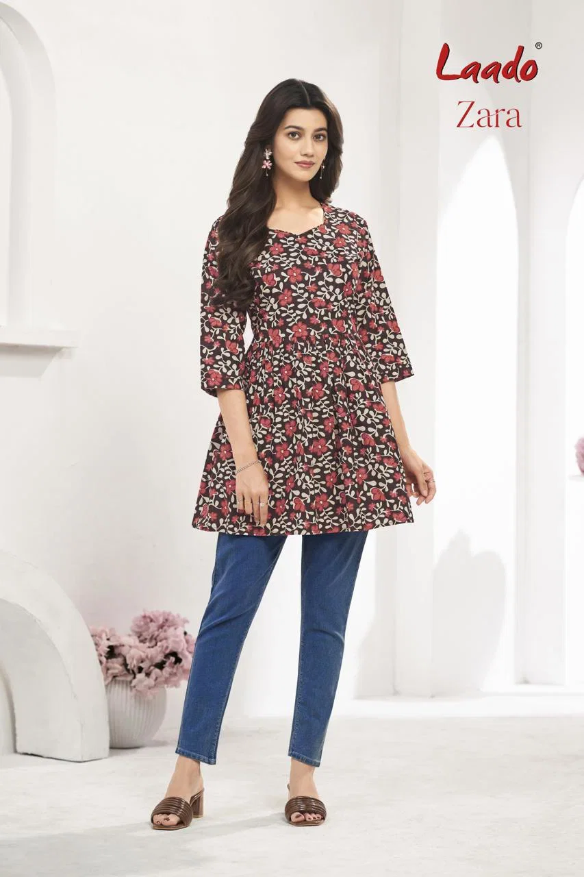 Laado Zara Vol 8 Cotton Printed Fancy Short Top Collection