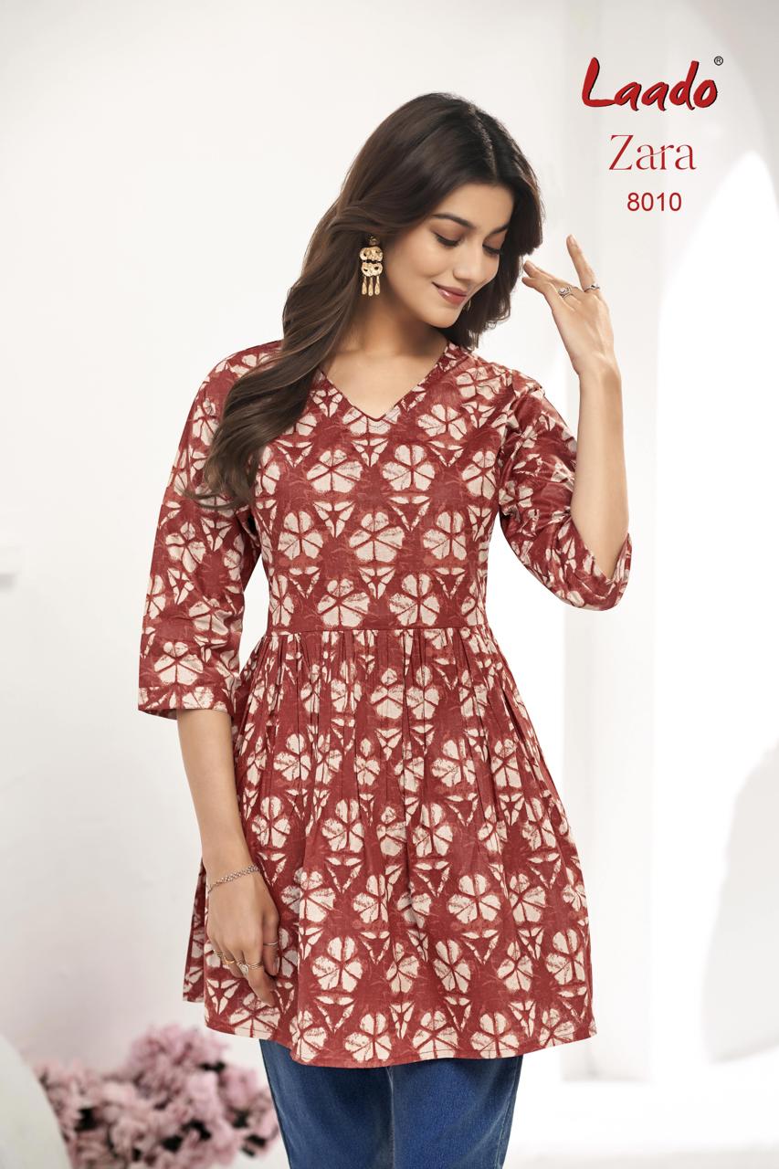 Laado Zara Vol 8 Cotton Printed Fancy Short Top Collection
