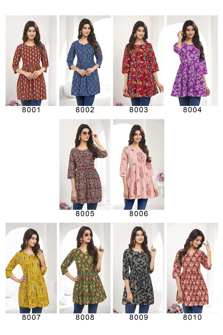 Laado Zara Vol 8 Cotton Printed Fancy Short Top Collection