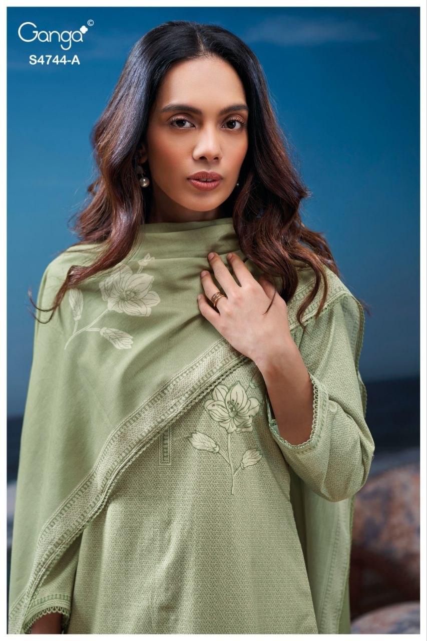 Ganga Bivana 4744 Cotton Embroidered Salwar Kameez