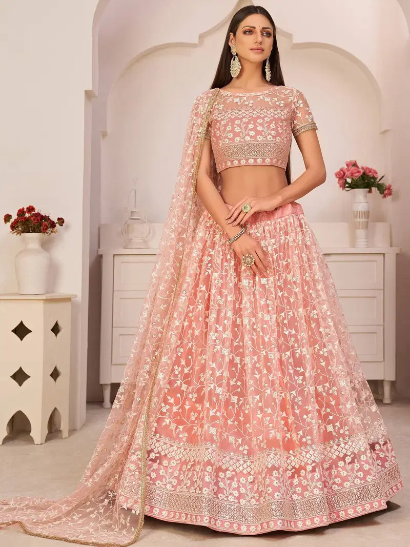 Tc 170 Net Multi Sequence Embroidered Designer Lehenga Choli