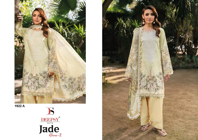 Deepsy Jade 1922 A To D Chiffon Dupatta Cotton Patch Embroidered Salwar Kameez