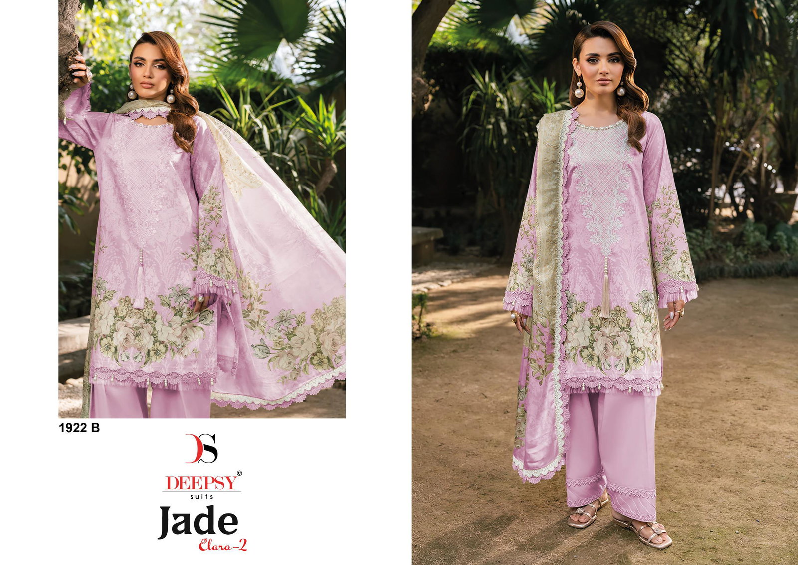 Deepsy Jade 1922 A To D Chiffon Dupatta Cotton Patch Embroidered Salwar Kameez