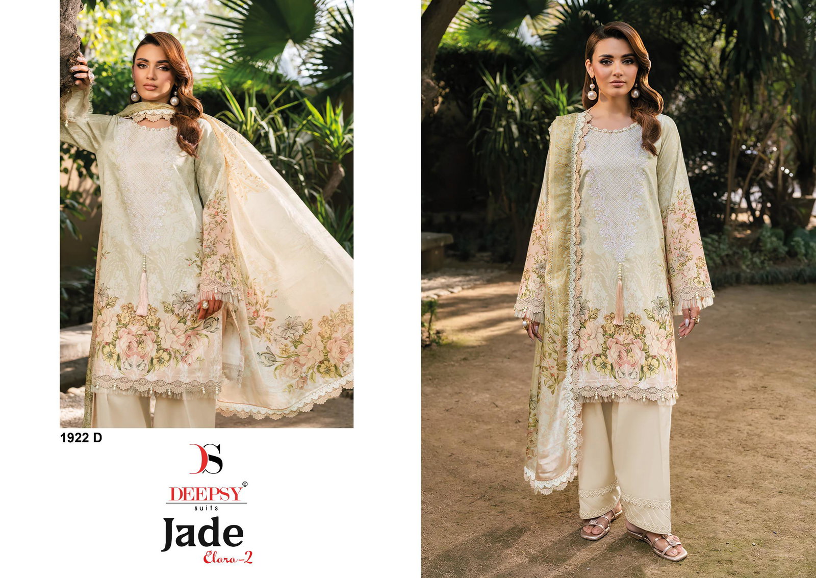 Deepsy Jade 1922 A To D Chiffon Dupatta Cotton Patch Embroidered Salwar Kameez
